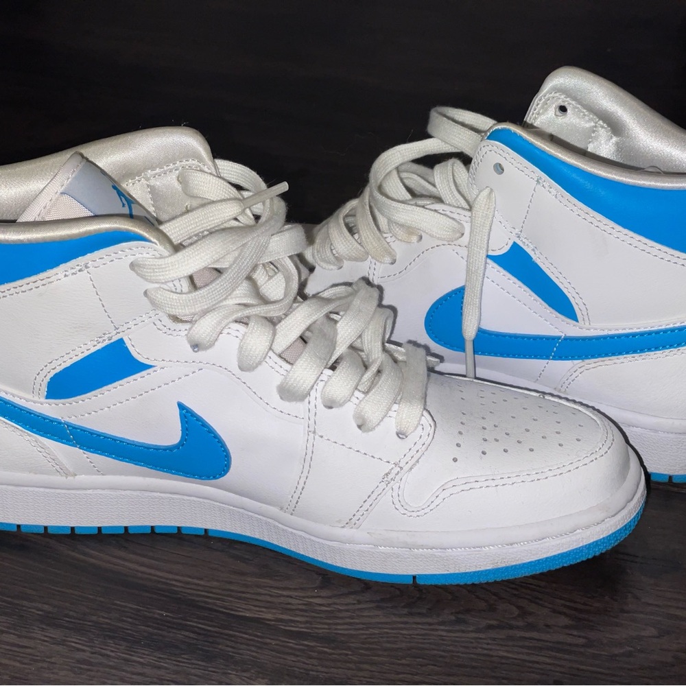 White and Blue Sneakers